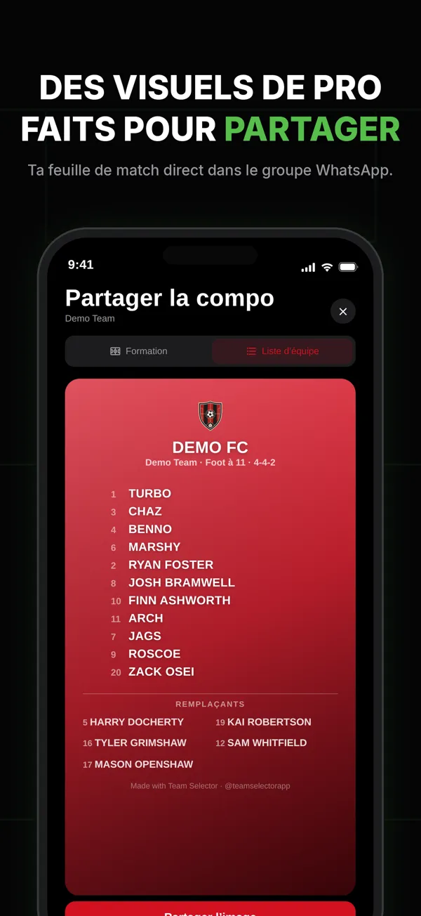 Team list share
